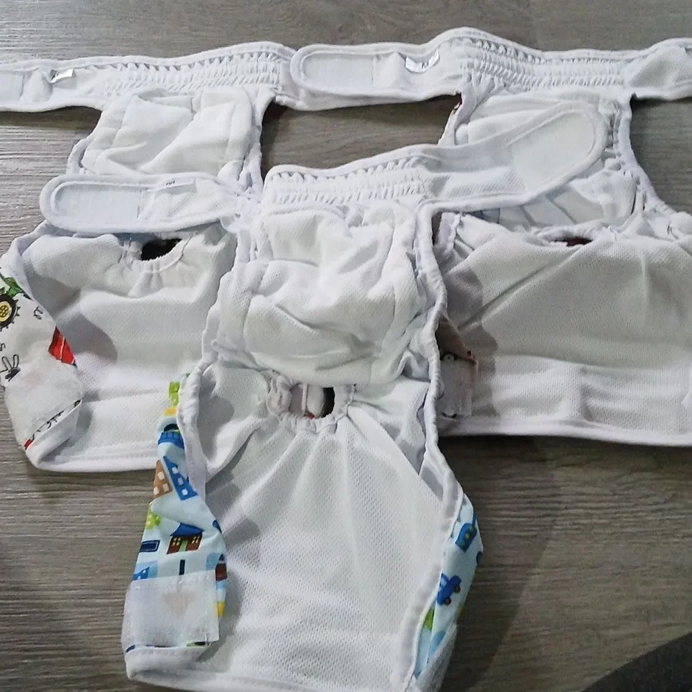 Jeworth Set of 3 Female Reusable Dog Diapers Sz M   Waist 12_15